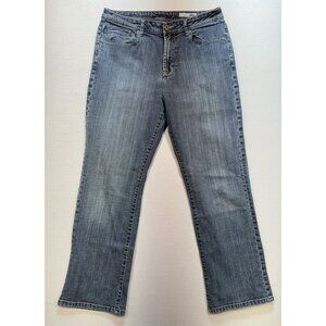 Chicos Platinum Denim Medium Wash Straight Leg Jeans Size Large Blue